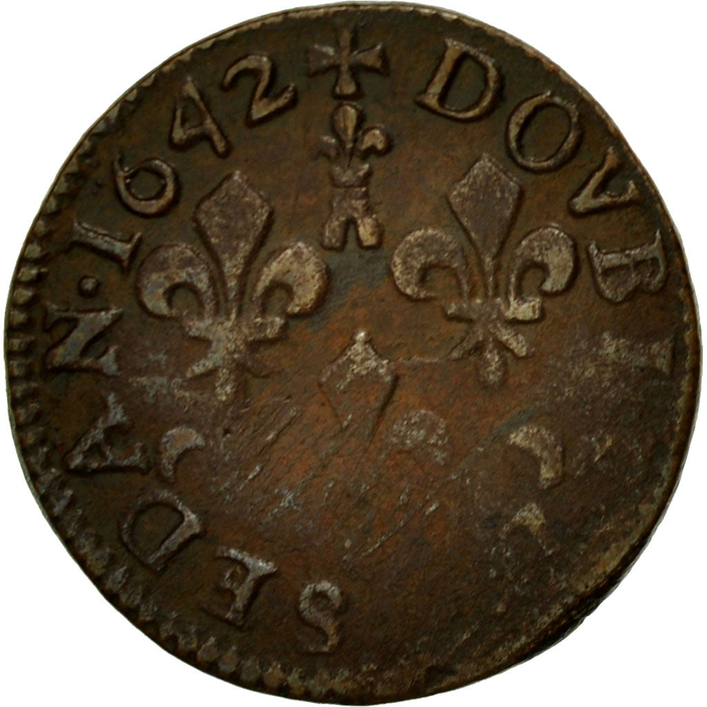 Moneta, Francia, Ardennes, Fréd-Maurice de La Tour, Double Tournois, 1642