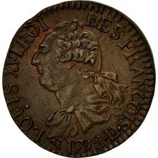 Coin, France, Louis XVI, 3 Deniers, 1792, Lyon, AU(55-58), Bronze, Gadoury:5