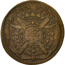 Moneda, Francia, Flanders, 20 Sols, 1708, Lille, MBC, Cobre, Boudeau:2313