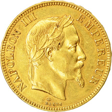 France, Napoleon III, 100 Francs, 1869, Paris, AU(50-53), Gold, KM:802.1