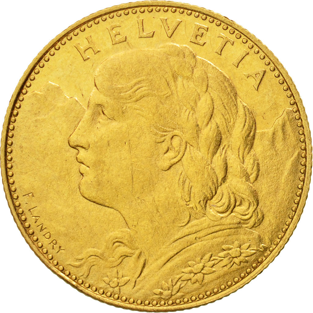 Moneta, Svizzera, 10 Francs, 1922, Bern, BB+, Oro, KM:36