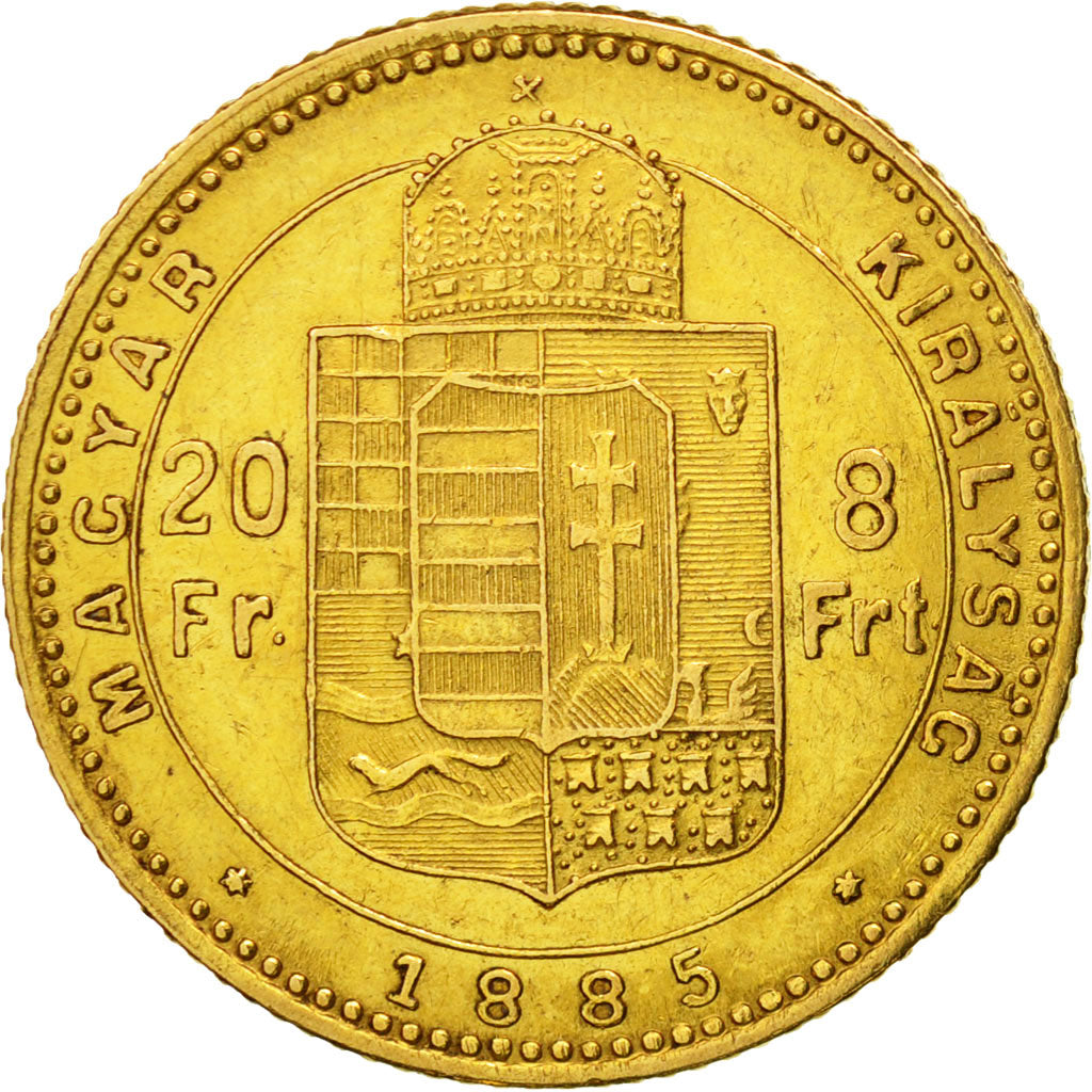 Moneta, Ungheria, Franz Joseph I, 8 Forint 20 Francs, 1885, Kormoczbanya, BB