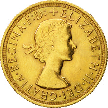 Coin, Great Britain, Elizabeth II, Sovereign, 1966, AU(55-58), Gold, KM:908