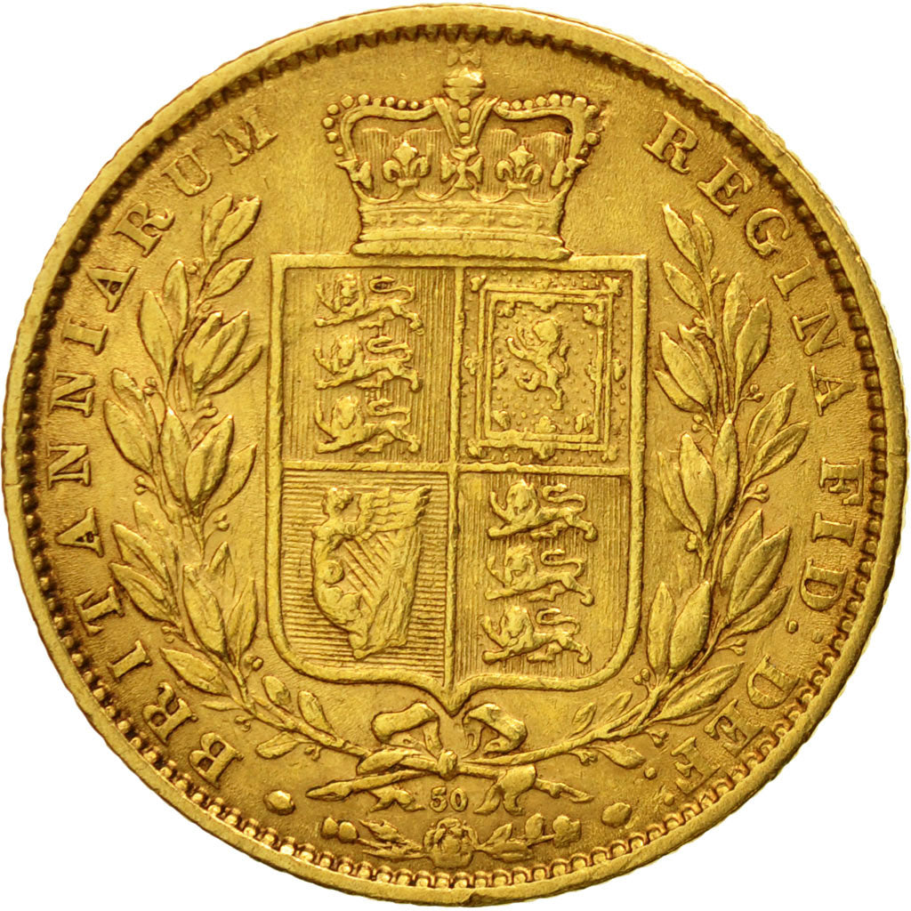 Coin, Great Britain, Victoria, Sovereign, 1864, EF(40-45), Gold, KM:736.2
