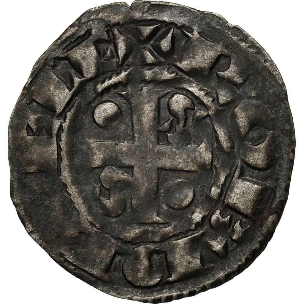 Moneda, Francia, Berry, Robert I, Denarius, Celles-sur-Cher, BC+, Plata