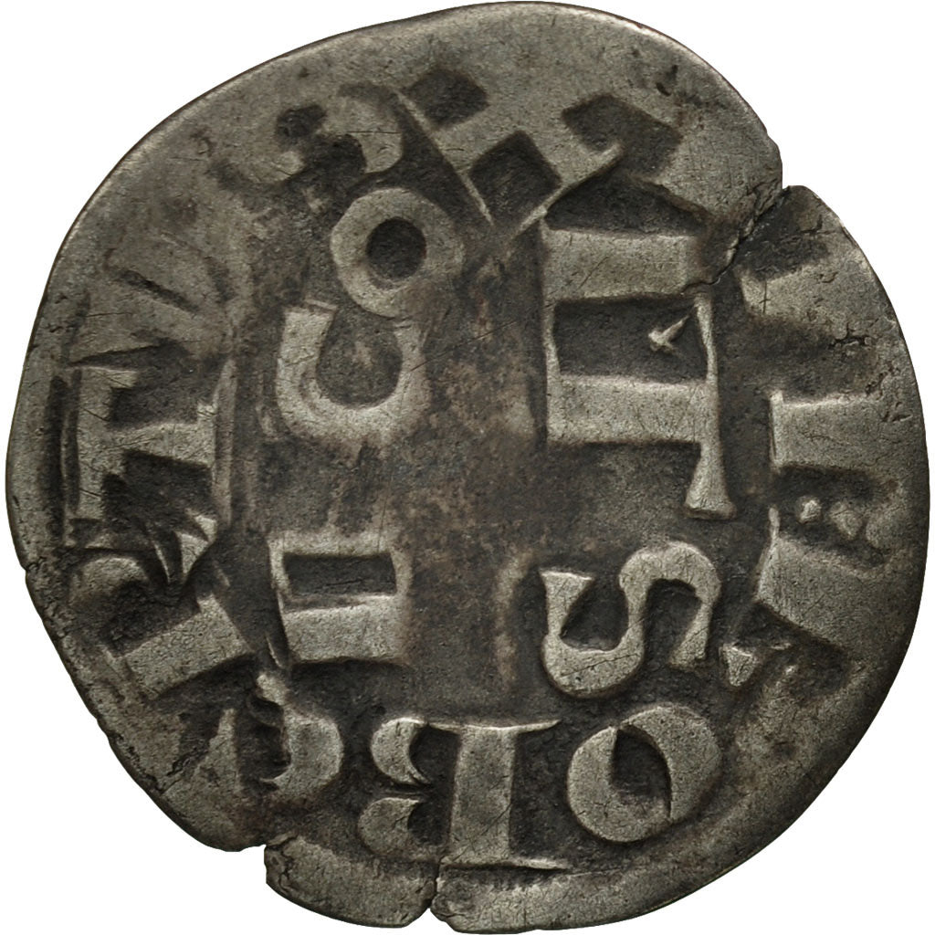 Monnaie, France, Dreux, Robert II, Denier Parisis, Rare, TB+, Argent, Boudeau:4