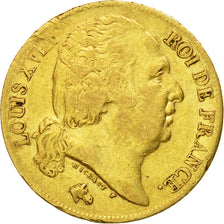 Coin, France, Louis XVIII, 20 Francs, 1818, Paris, EF(40-45), Gold, KM:712.1