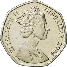 Coin, Gibraltar, Elizabeth II, 50 Pence, 2004, MS(63), Copper-nickel, KM:1074