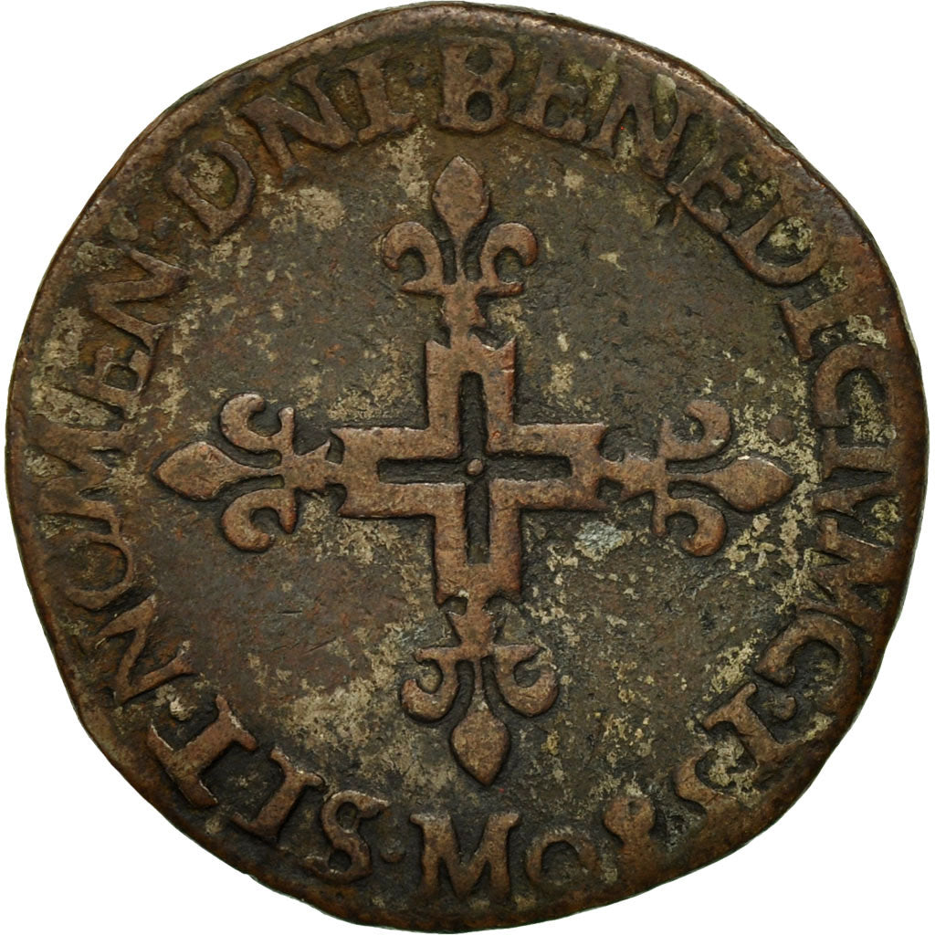 Coin, France, Henri III, Double Sol Parisis, 1580, Toulouse, VF(30-35), Billon