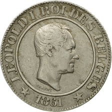 Moneda, Bélgica, Leopold I, 20 Centimes, 1861, MBC, Cobre - níquel, KM:20