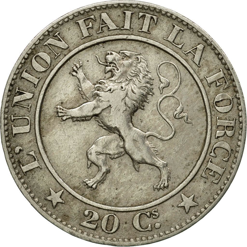 Coin, Belgium, Leopold I, 20 Centimes, 1861, EF(40-45), Copper-nickel, KM:20