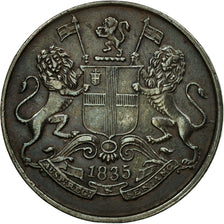Moneta, INDIA - BRITANNICA, 1/4 Anna, 1835, Bombay, BB+, Rame, KM:446.1