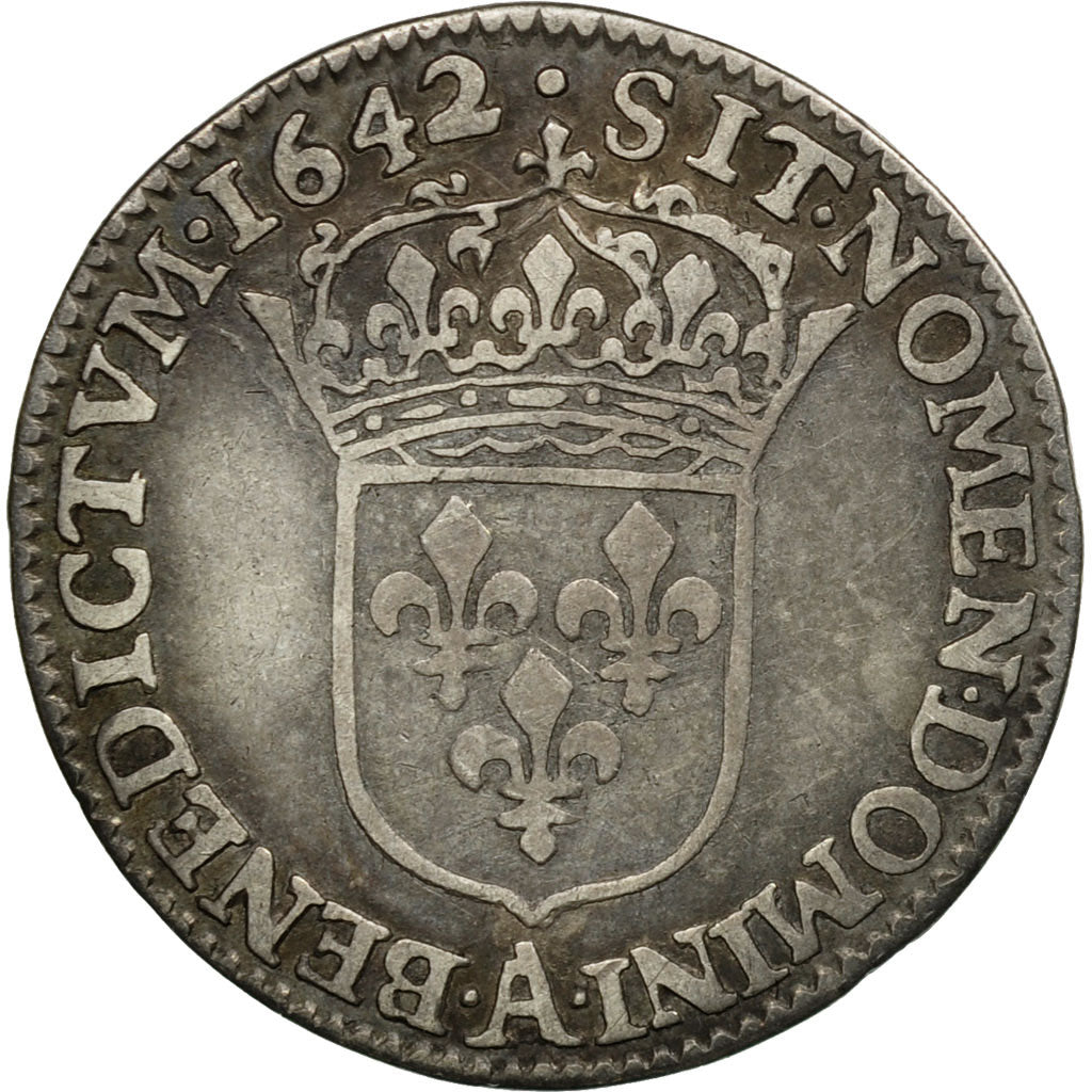 Monnaie, France, Louis XIII, 1/12 Ecu, 1642, Paris, 1er poinçon de Warin, TB+