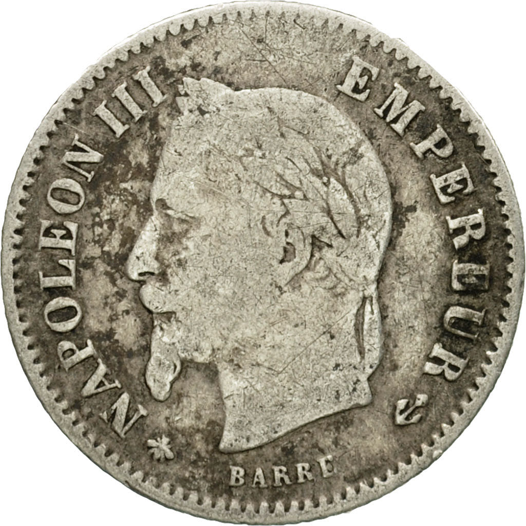 Coin, France, Napoleon III, 20 Centimes, 1867, Paris, VF(20-25), Silver