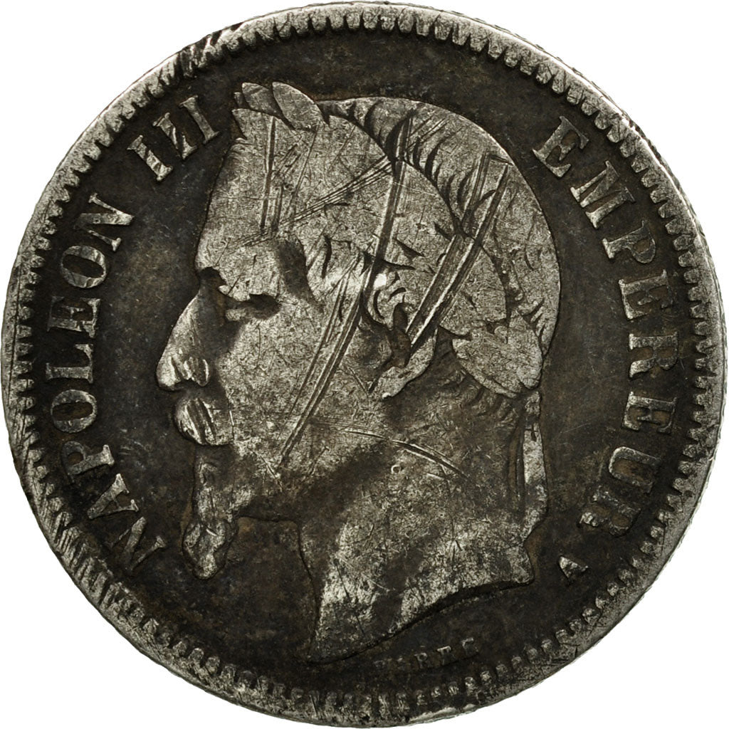 Coin, France, Napoleon III, Franc, 1867, Paris, VF(20-25), Silver, KM:806.1