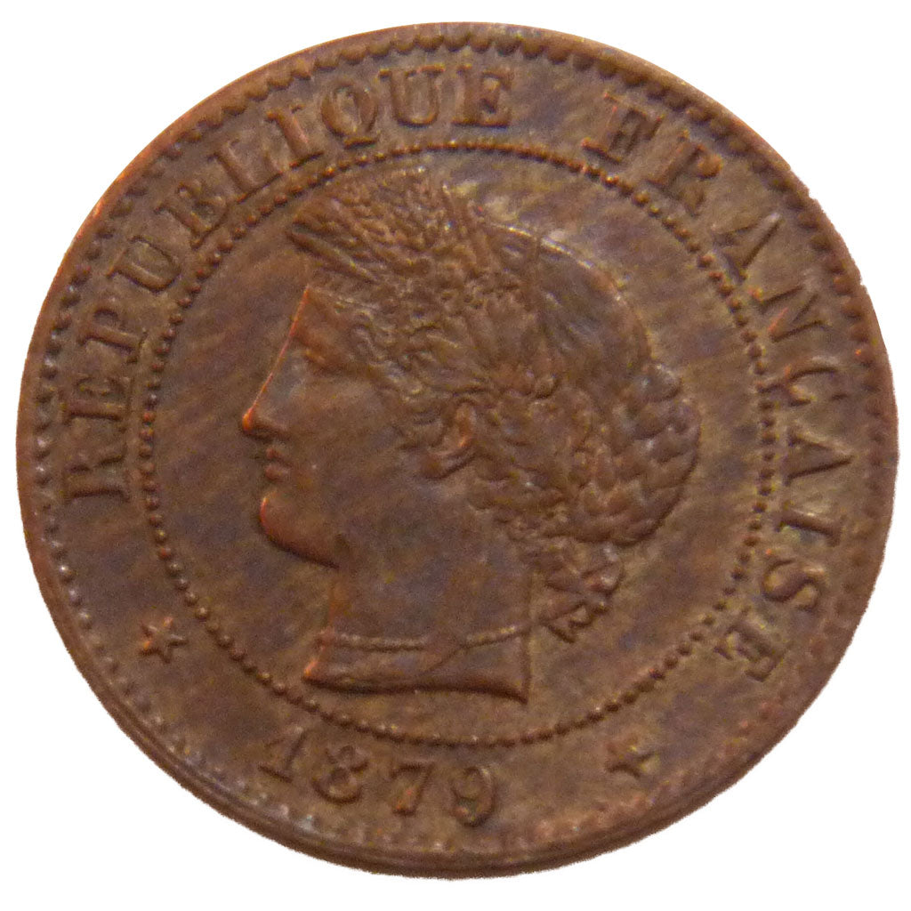 FRANCE, Cérès, Centime, 1879, Paris, KM #826.1, EF(40-45), Bronze, Gadoury #88,