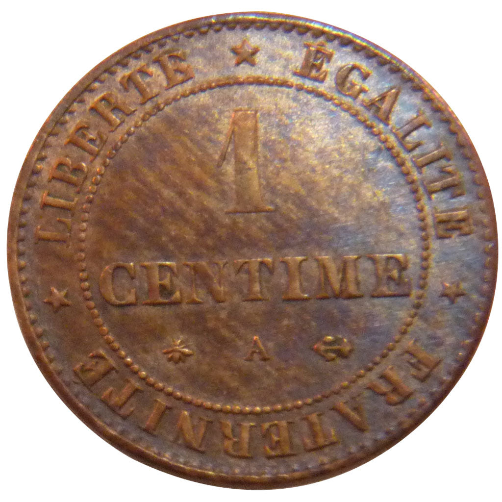 FRANCE, Cérès, Centime, 1879, Paris, KM #826.1, EF(40-45), Bronze, Gadoury #88,