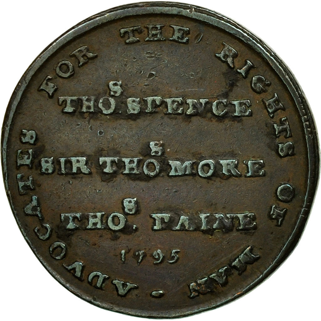 Moneda, Gran Bretaña, Thomas Spence, Farthing Token, 1795, Middlesex, MBC