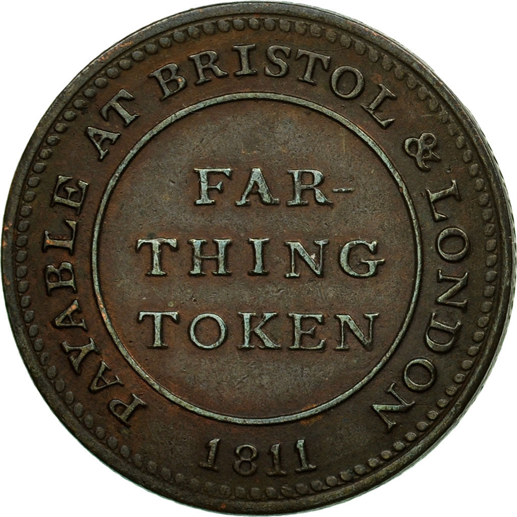Coin, Great Britain, Patent Sheathing Nail Manufactory, Farthing Token, 1811