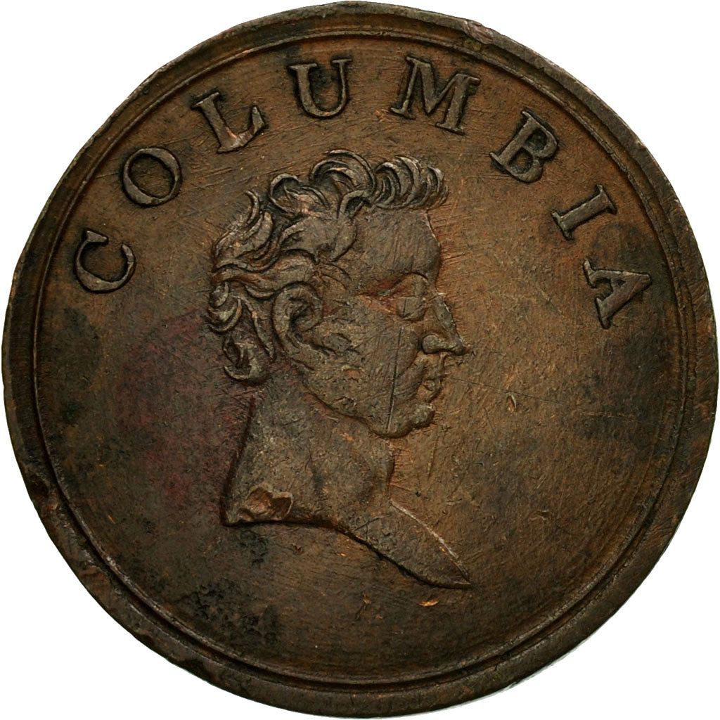 Coin, Great Britain, Columbia, Farthing Token, 1820-30, EF(40-45), Copper