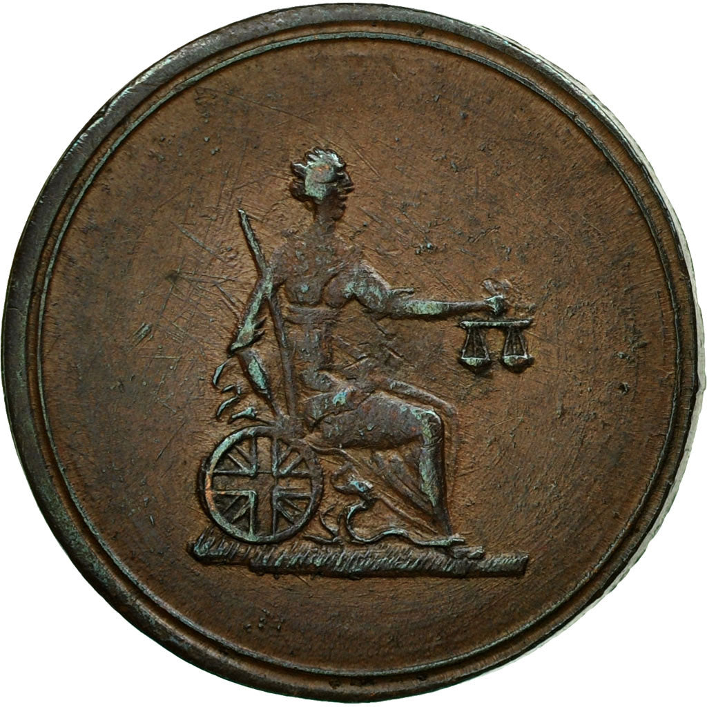 Coin, Great Britain, Columbia, Farthing Token, 1820-30, AU(50-53), Copper