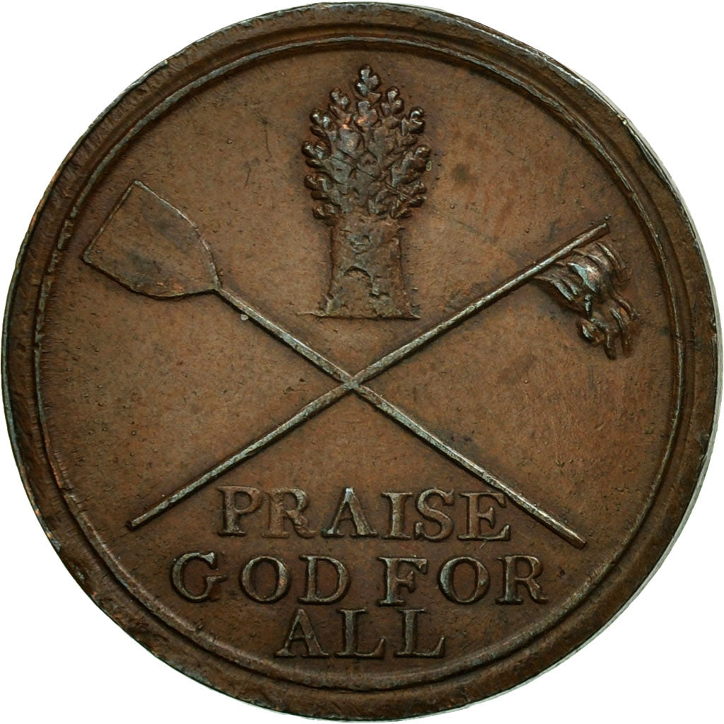 Coin, Great Britain, Hot Roles Bakers, Farthing Token, AU(50-53), Copper