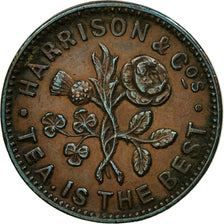 Moneda, Irlanda, Harrison & Co, Farthing Token, Kingstown, MBC+, Cobre