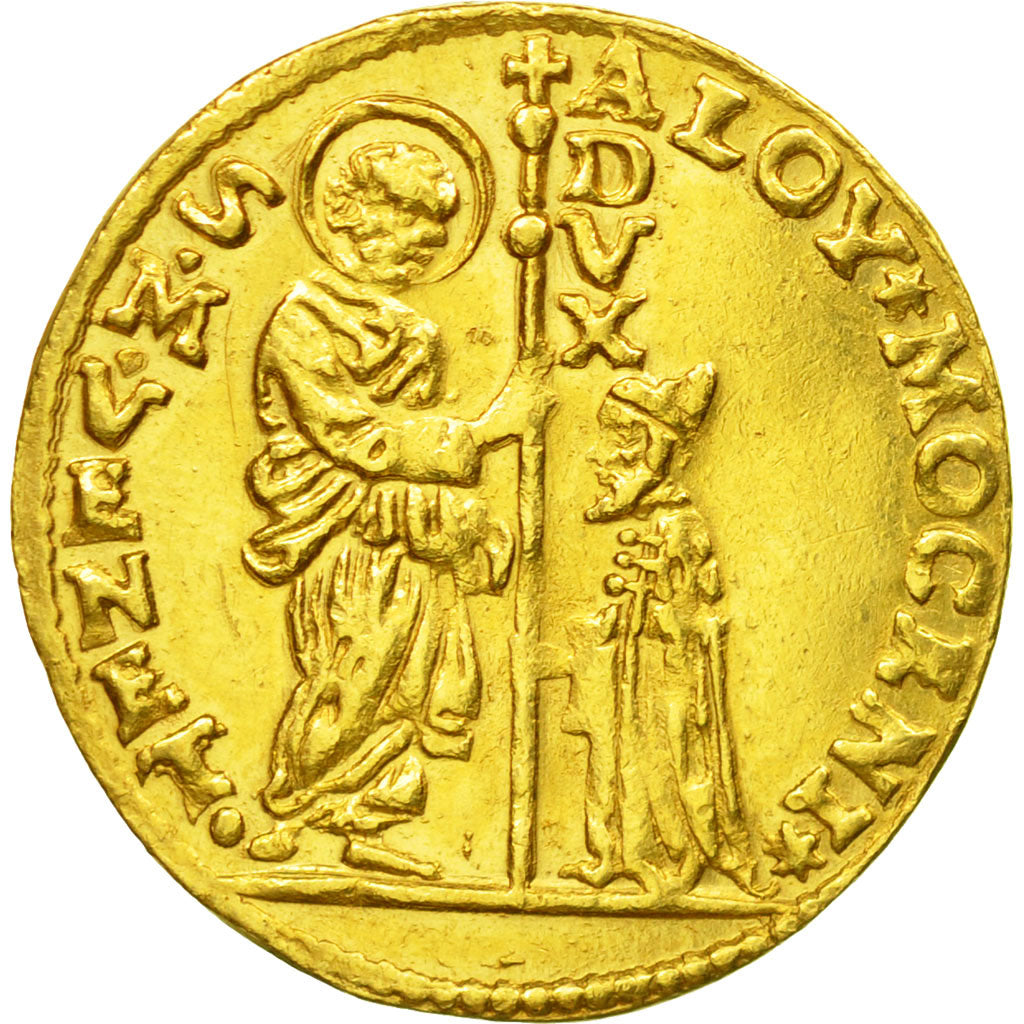 Coin, Italy, VENICE, Alvise II Mocenigo, Zecchino, AU(50-53), Gold