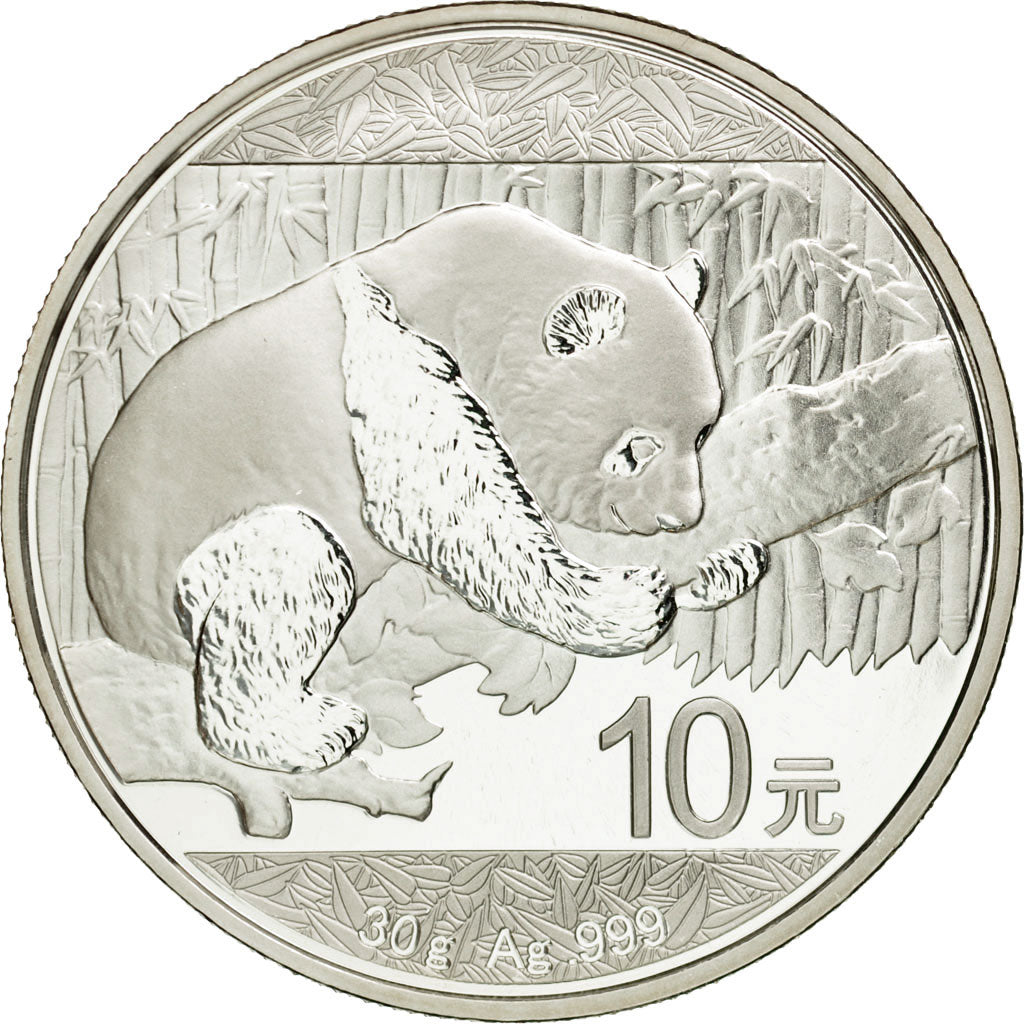 Coin, China, Panda, 10 Yüan, 2016, MS(65-70), Silver