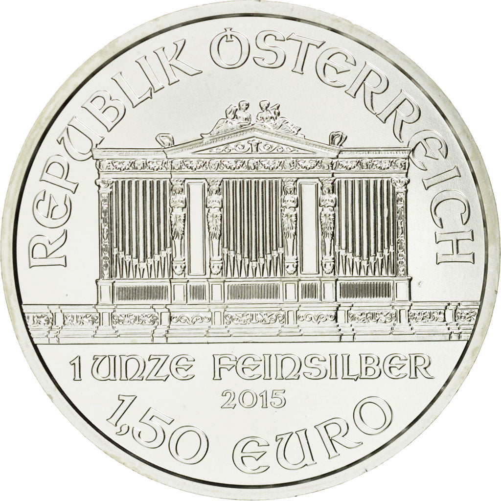 Coin, Austria, Philharmonic Orchestra, 1,5 Euro, 2015, MS(65-70), Silver