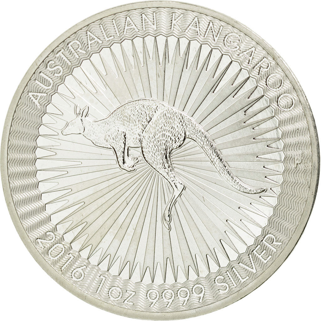 Coin, Australia, Australian Kangaroo, Dollar, 2016, MS(65-70), Silver