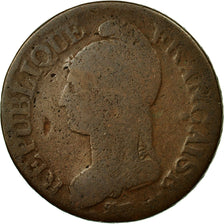 Coin, France, 5 Centimes, Incuse strike, F(12-15), Bronze, Gadoury:126