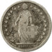 Münze, Schweiz, 1/2 Franc, 1881, Bern, Countermark, S, Silber, KM:23