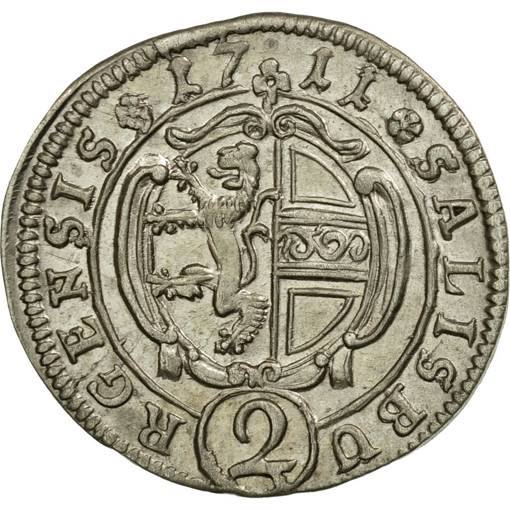 Coin, AUSTRIAN STATES, SALZBURG, Franz Anton, 2 Kreuzer, 1/2 Batzen, 1711