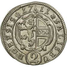 Coin, AUSTRIAN STATES, SALZBURG, Franz Anton, 2 Kreuzer, 1/2 Batzen, 1711