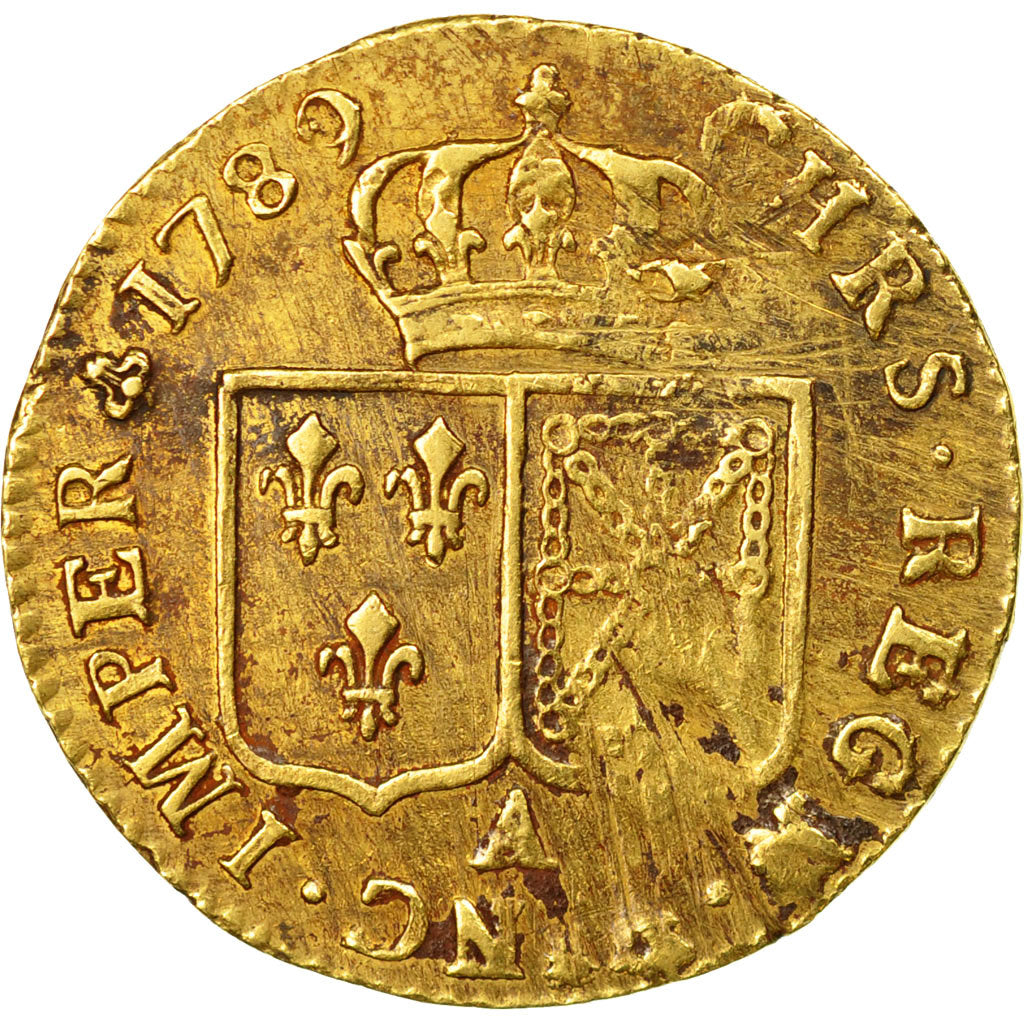 Moneta, Francia, Louis XVI, Louis d'Or, 1789, Paris, BB, Oro, Gadoury:361