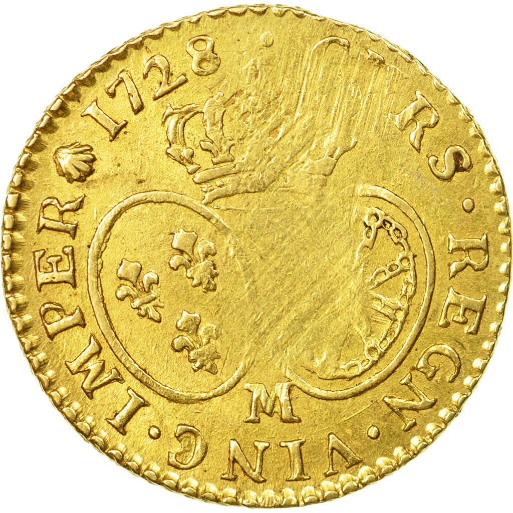 Munten, Frankrijk, Louis XV, Louis d'or aux lunettes, 1728, Toulouse, FR+, Goud