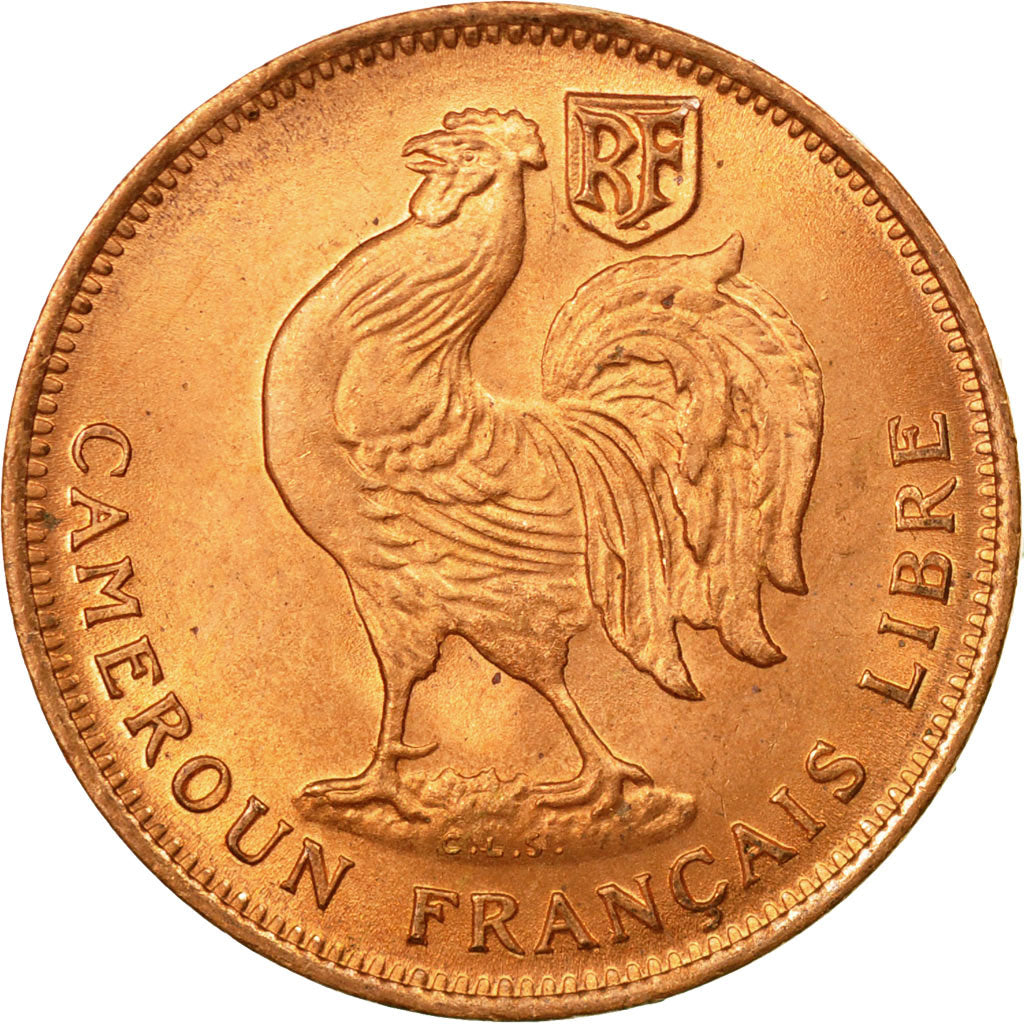 Coin, Cameroon, 50 Centimes, 1943, Pretoria, MS(65-70), Bronze, KM:6