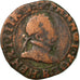 Coin, France, Henri III, Double Tournois, 1586, Rouen, VF(20-25), Copper