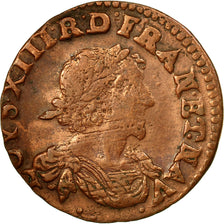 Munten, Frankrijk, Louis XIII, Double Tournois, 1638, Vallée du Rhône, FR+