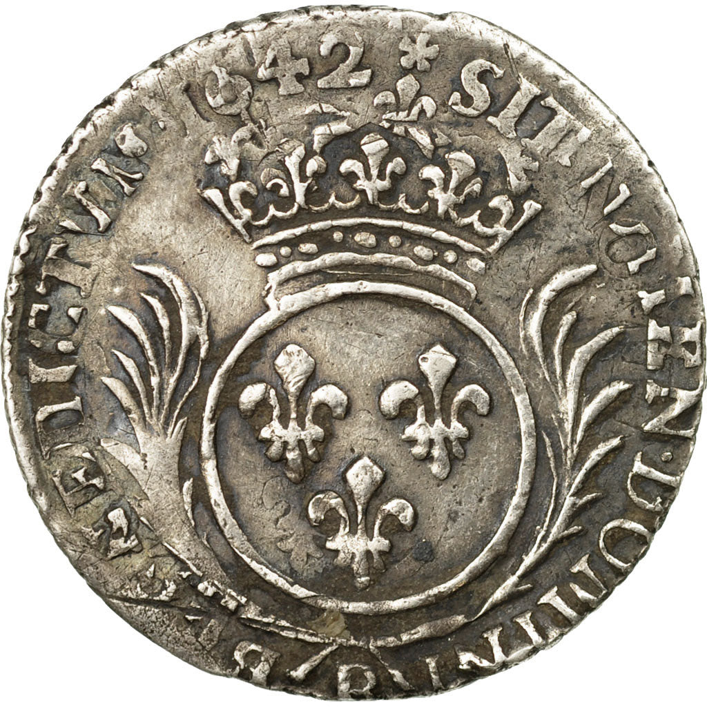 Munten, Frankrijk, Louis XIV, 1/12 Écu aux palmes, Uncertain date, Rouen, ZF