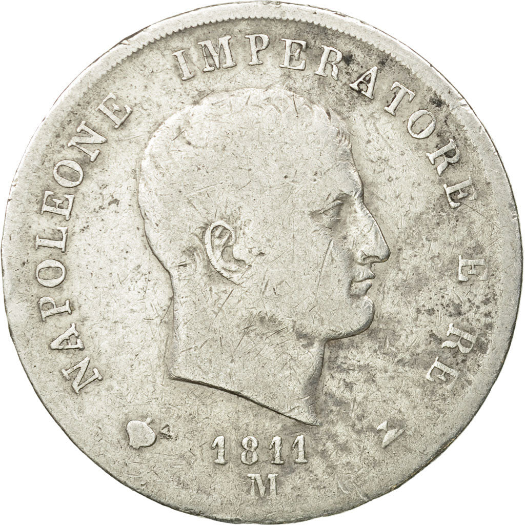 Moneda, Estados italianos, KINGDOM OF NAPOLEON, Napoleon I, 5 Lire, 1811, Milan