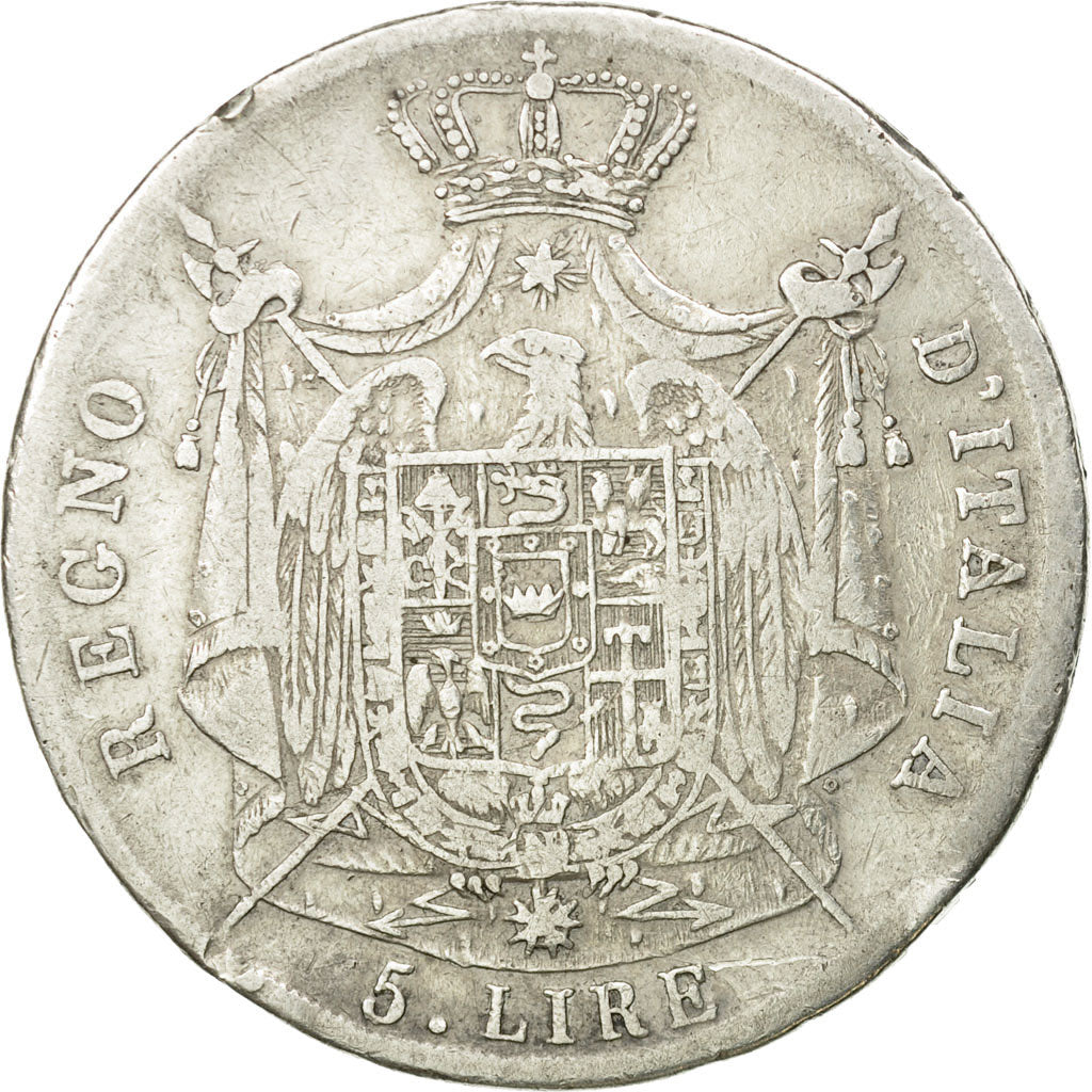 Moneda, Estados italianos, KINGDOM OF NAPOLEON, Napoleon I, 5 Lire, 1811, Milan