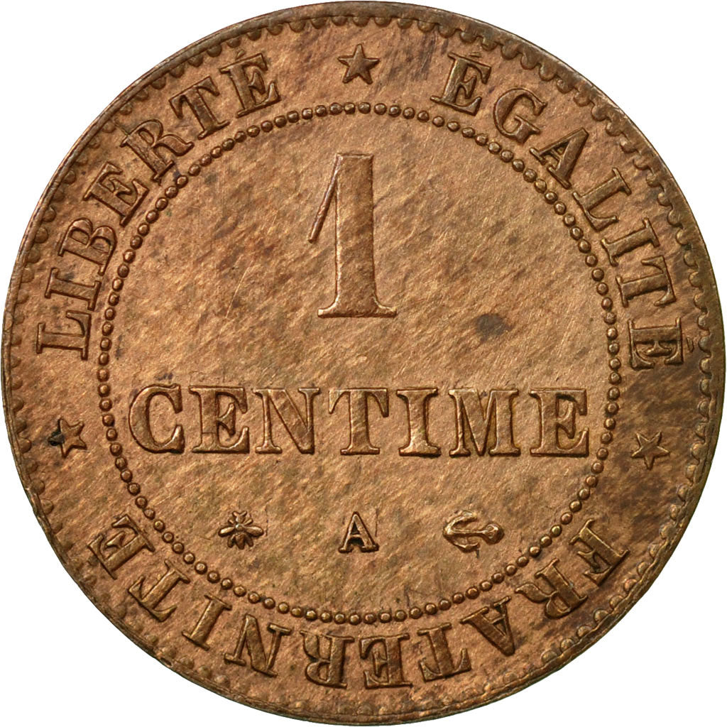 Coin, France, Cérès, Centime, 1872, Paris, AU(55-58), Bronze, KM:826.1