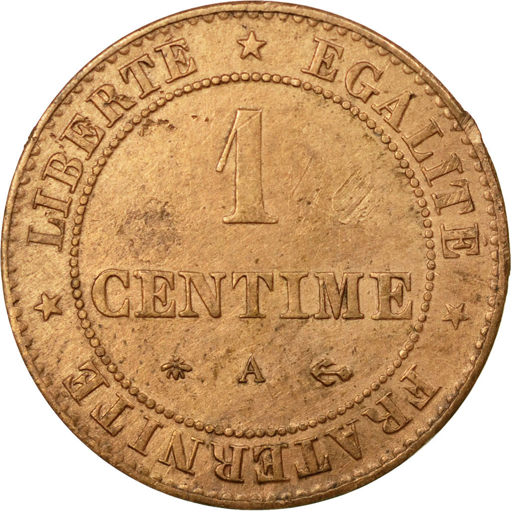 Moneta, Francia, Cérès, Centime, 1878, Paris, BB+, Bronzo, KM:826.1