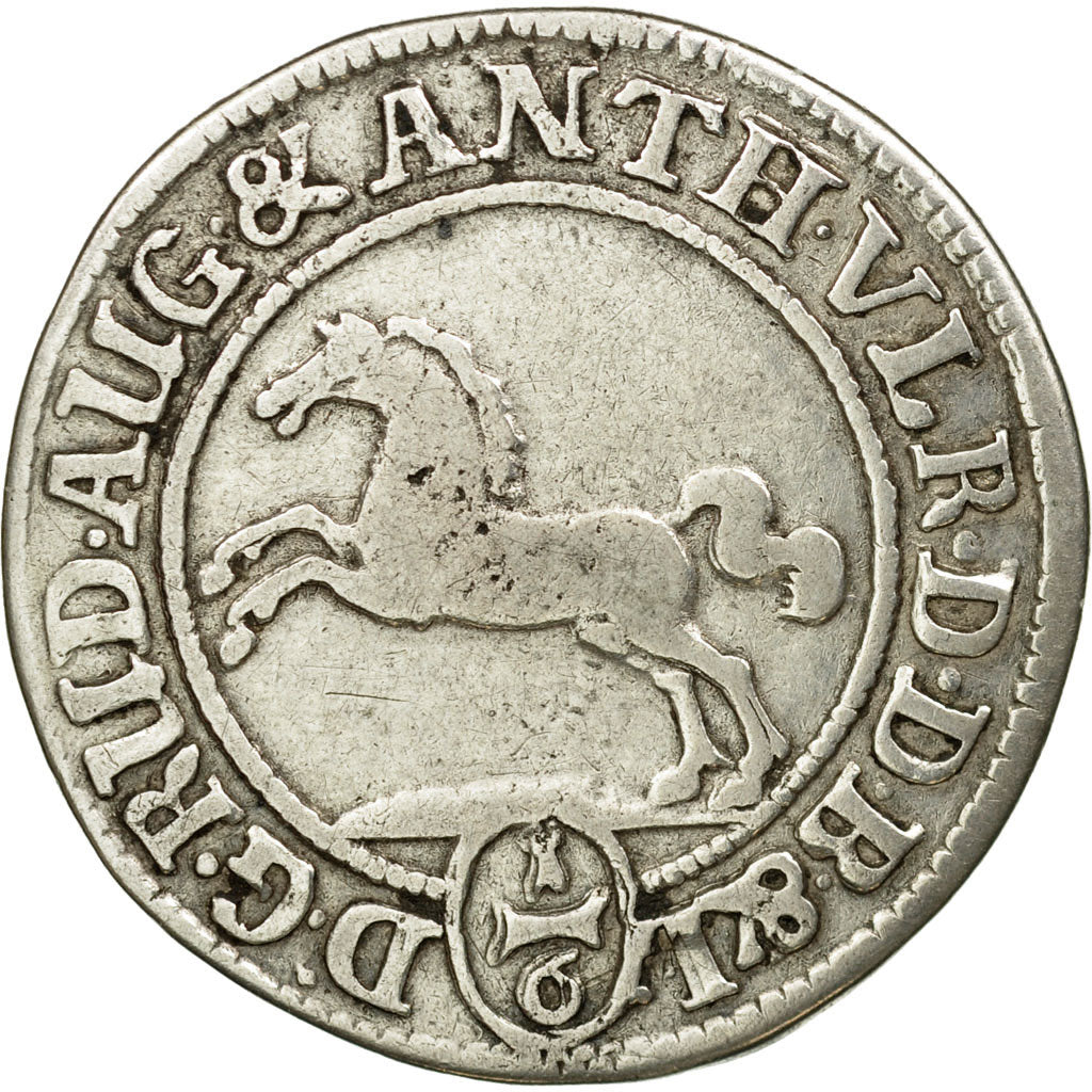 Coin, Germany, BRUNSWICK-WOLFENBUTTEL, 6 Mariengroschen, 1689, VF(30-35), Silver