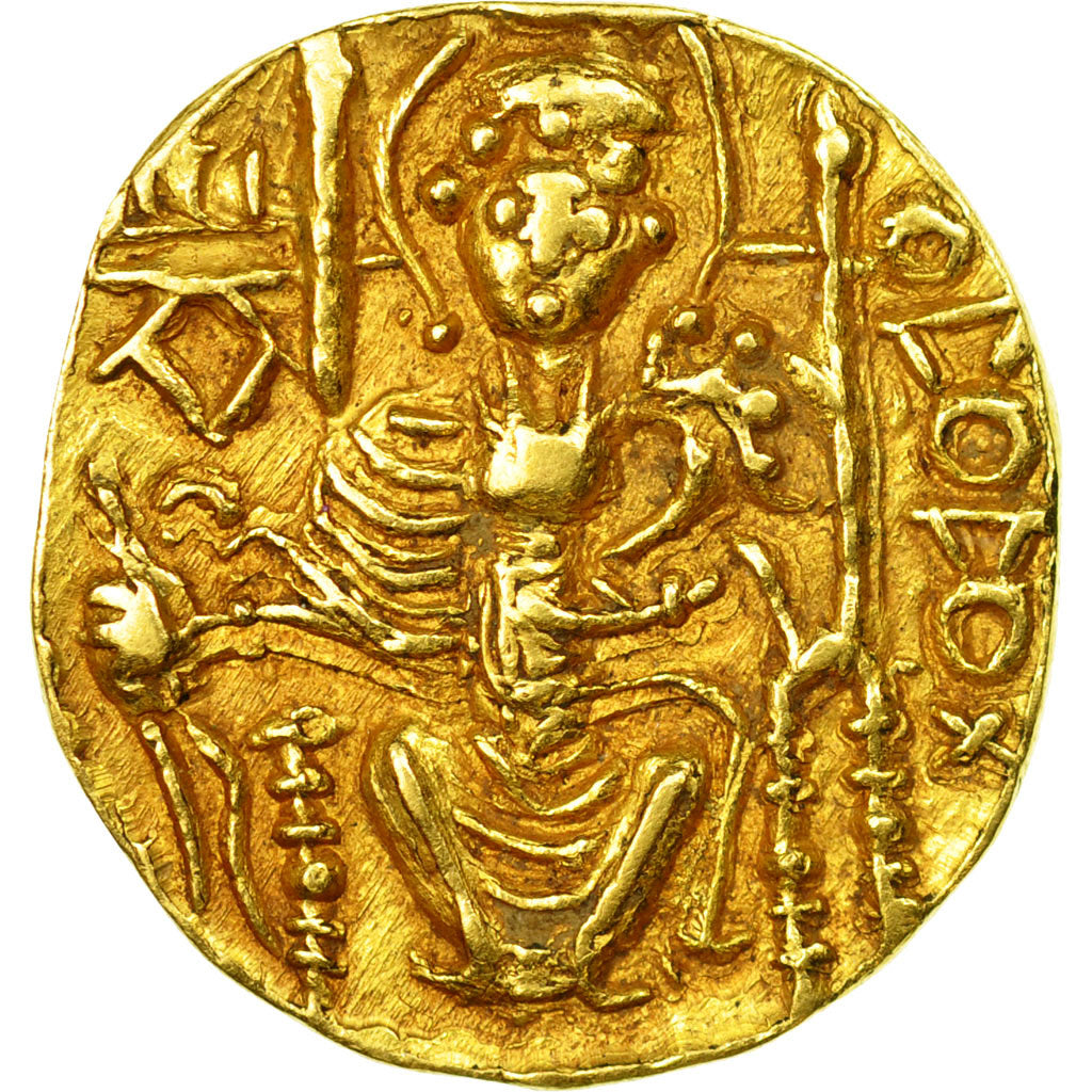 Coin, Kushan Empire, Vasu Deva II, Stater, 290-310, AU(50-53), Gold