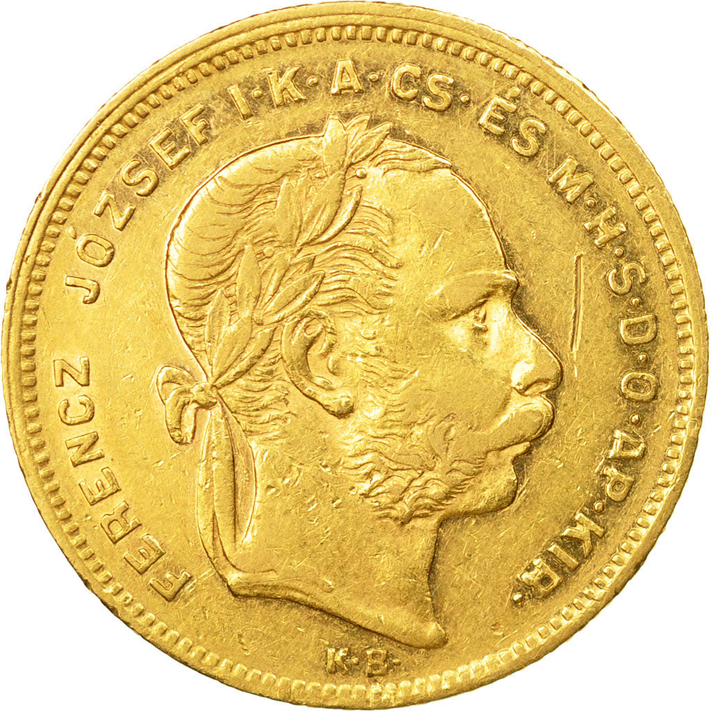 Coin, Hungary, Franz Joseph I, 8 Forint 20 Francs, 1874, Kremnitz, EF(40-45)
