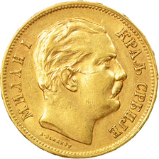 Coin, Serbia, Milan I, 20 Dinara, 1882, AU(50-53), Gold, KM:17.1