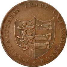 Coin, Great Britain, Kent, Halfpenny Token, Sandwich, EF(40-45), Copper